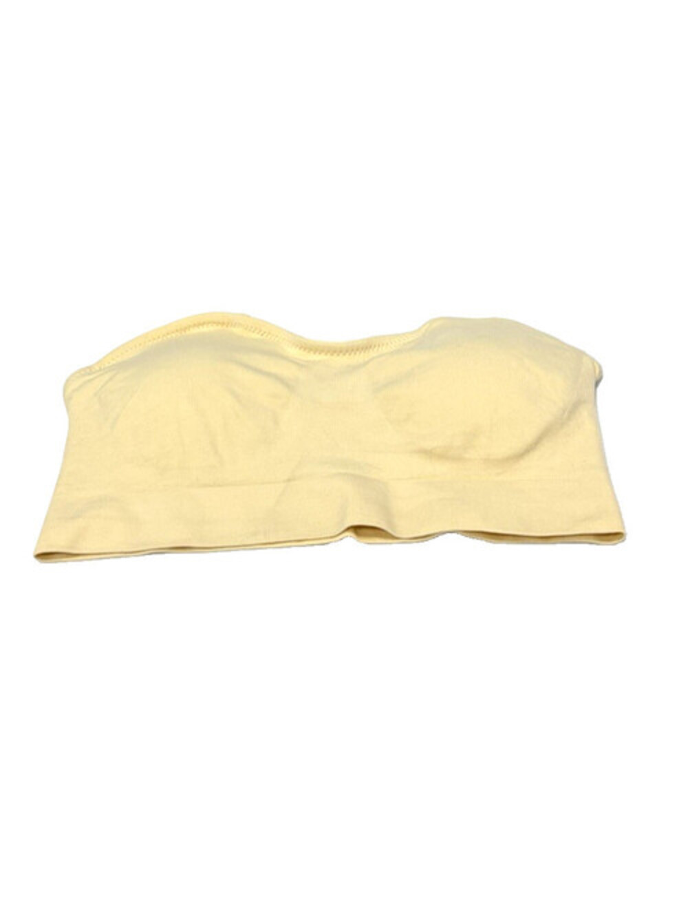 Strapless Bandeau Bra Wirefree Padded Seamless No Slip Beige Cream Size No Strap